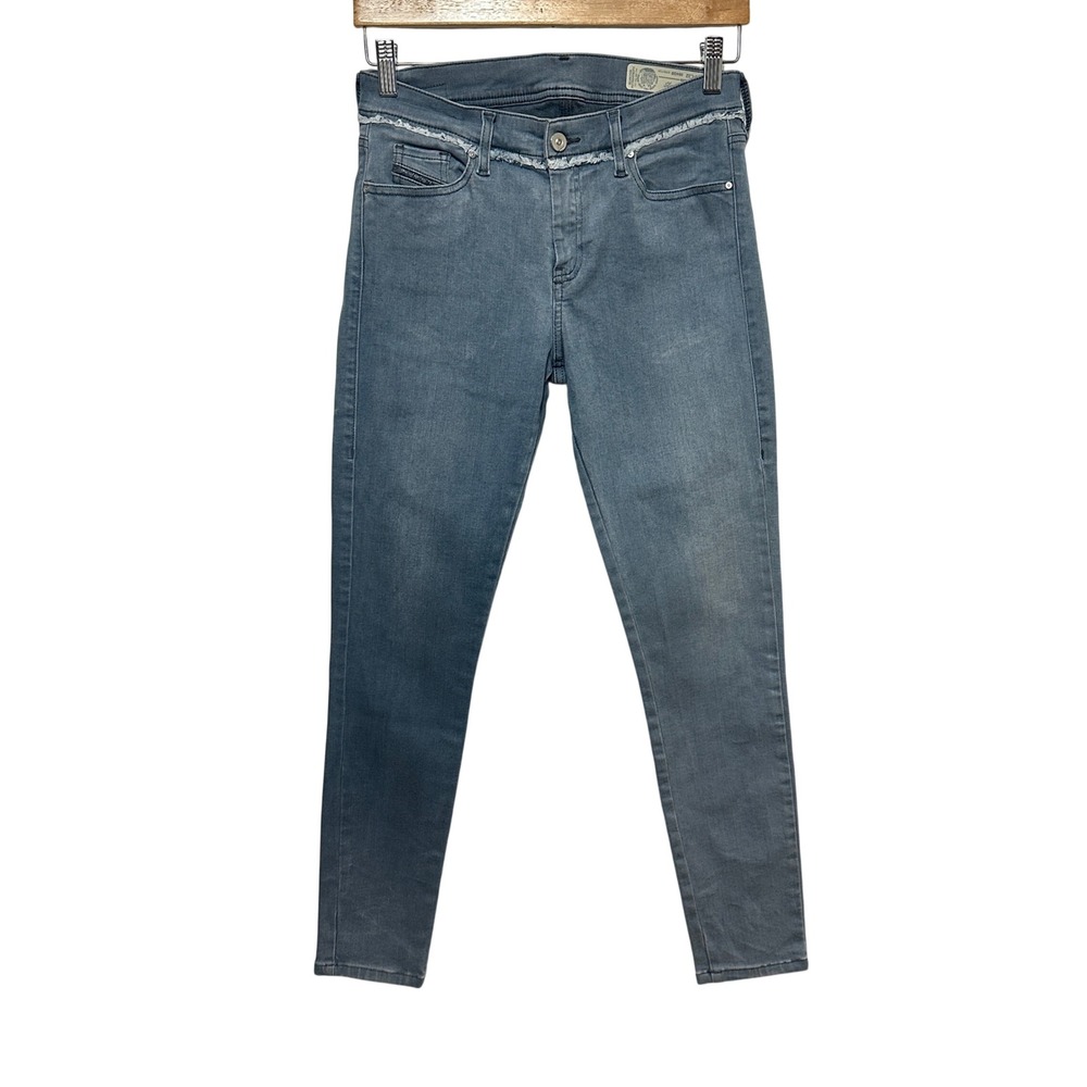 Diesel Slandy Ankle Jeans Women 29 Blue Low Rise Skinny Stretch Denim Streetwear